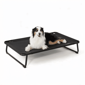 Outdoor Elevated Dog Bed for Large Dogs - Cooling Raised Pet Cot with Skid-Resistant Feet, Tool-Free Setup, Chew-Resistant Frame