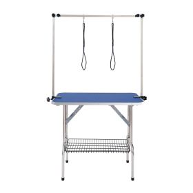 Pet Grooming Table Two Arms with Clamp, 36''x24'' Dog Grooming Station, Foldable Pets Grooming Stand for Medium and Small Dogs