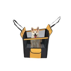 Dog Car Seat Cover for Small and Medium Dogs with Mesh Window (Color: Black)